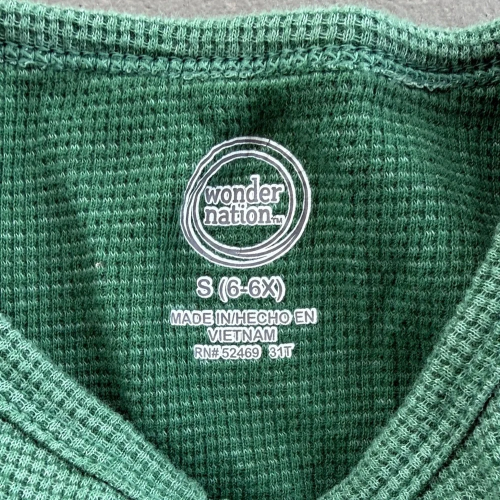 Wonder Nation Green Top and Black Members Mark Leggings Pants Girls 6X